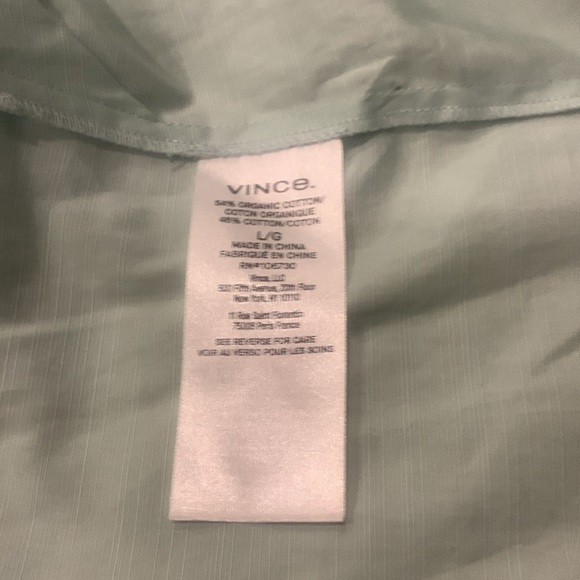 NWOT VINCE Tie-Back Organic Cotton Button-Up Shirt Pale Mineral Blue Size Large - Picture 13 of 15